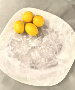 Nashi Home SWIRL RESIN ORGANIC PLATTER WHITE 8 Nashi Home SWIRL RESIN ORGANIC PLATTER WHITE