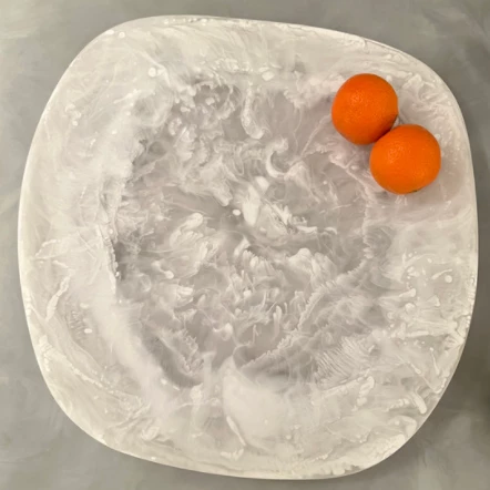 Nashi Home SWIRL RESIN ORGANIC PLATTER WHITE 4 Nashi Home SWIRL RESIN ORGANIC PLATTER WHITE