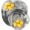 Nashi Home SWIRL RESIN ORGANIC PLATTER BLACK