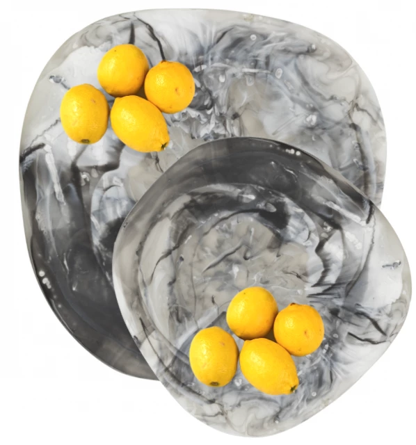 Nashi Home SWIRL RESIN ORGANIC PLATTER BLACK 1 Nashi Home SWIRL RESIN ORGANIC PLATTER BLACK
