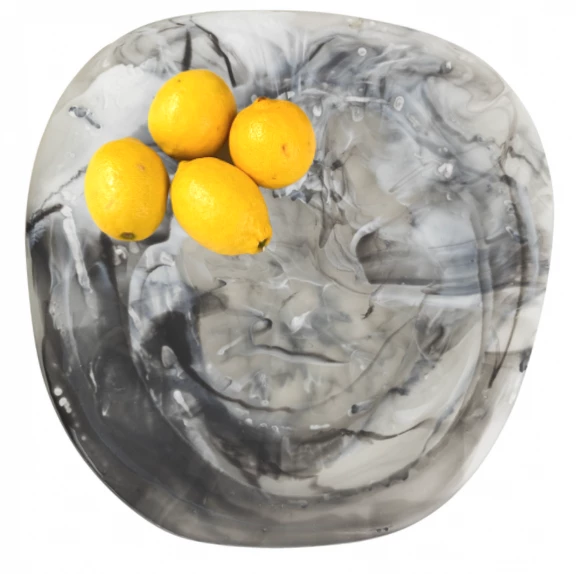 Nashi Home SWIRL RESIN ORGANIC PLATTER BLACK 4 Nashi Home SWIRL RESIN ORGANIC PLATTER BLACK