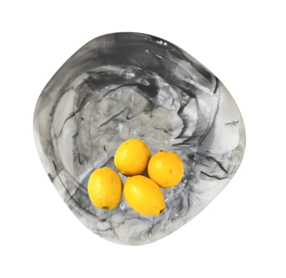 Nashi Home SWIRL RESIN ORGANIC PLATTER BLACK 3 Nashi Home SWIRL RESIN ORGANIC PLATTER BLACK