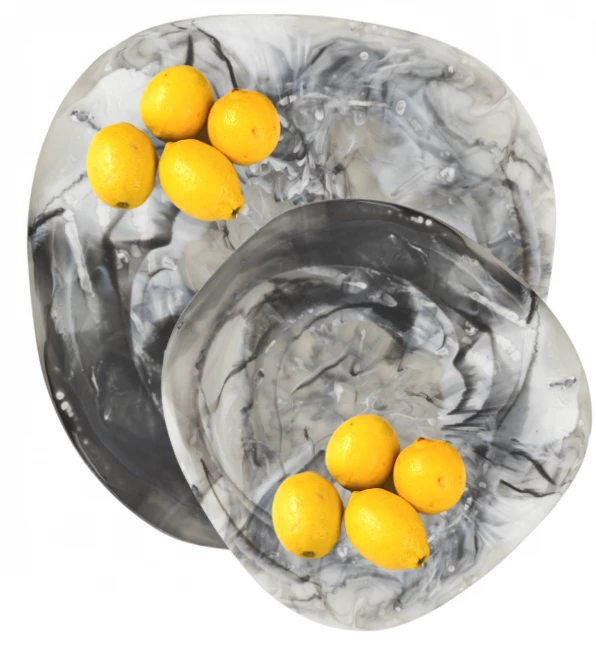 Nashi Home SWIRL RESIN ORGANIC PLATTER BLACK 2 Nashi Home SWIRL RESIN ORGANIC PLATTER BLACK