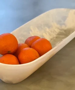 Nashi Home SWIRL RESIN BOAT BOWL WHITE