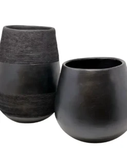 MooMoo Designs TEXTURED BLACK VASES THE HOME