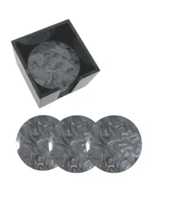 EYE CANDY WINE & BAR MARBLE ACRYLIC COASTER SET | CHARCOAL