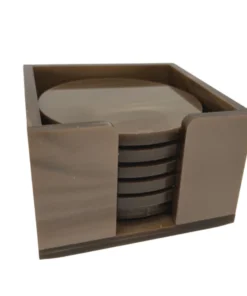 EYE CANDY WINE & BAR MARBLE ACRYLIC COASTER SET | MOCHA