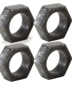 Bodrum PIPER NAPKIN RING SET GREY