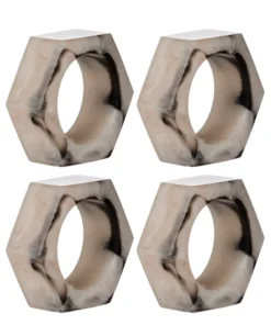 Bodrum PIPER NAPKIN RING SET BEIGE THE TABLE