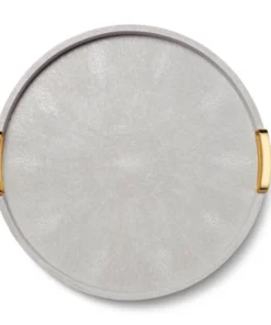 AERIN CARINA SHAGREEN TRAY DOVE | LARGE THE HOME