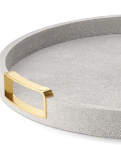 AERIN CARINA SHAGREEN TRAY DOVE | LARGE THE HOME
