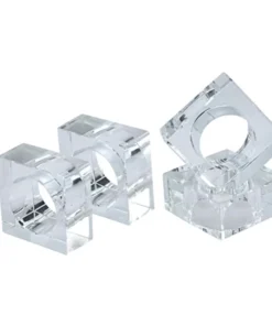 Saro Trading Company THE TABLE CRYSTAL SQUARE NAPKIN RING | SET OF 4