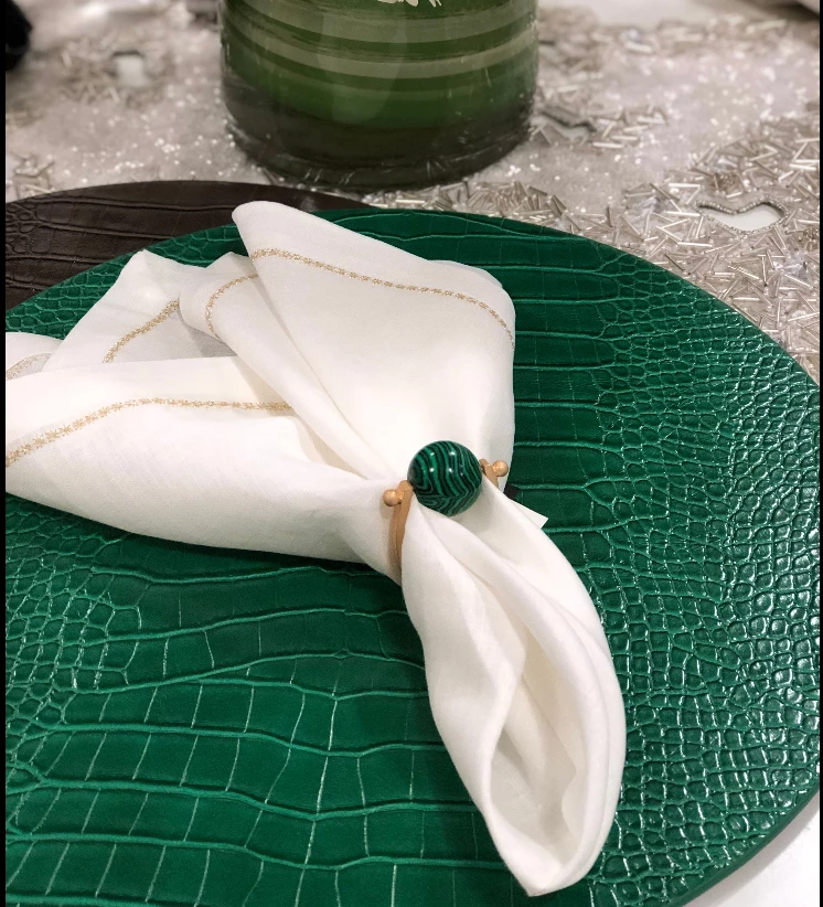 Kim Seybert MINERAL NAPKIN RING EMERALD THE TABLE 2 Kim Seybert MINERAL NAPKIN RING EMERALD THE TABLE