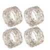 Saro Trading Company THE TABLE WOVEN SILVER NAPKIN RING | SET OF 4