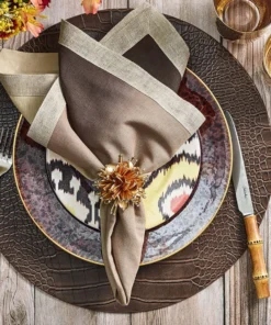 Kim Seybert THE TABLE CROCO PLACEMAT TAUPE