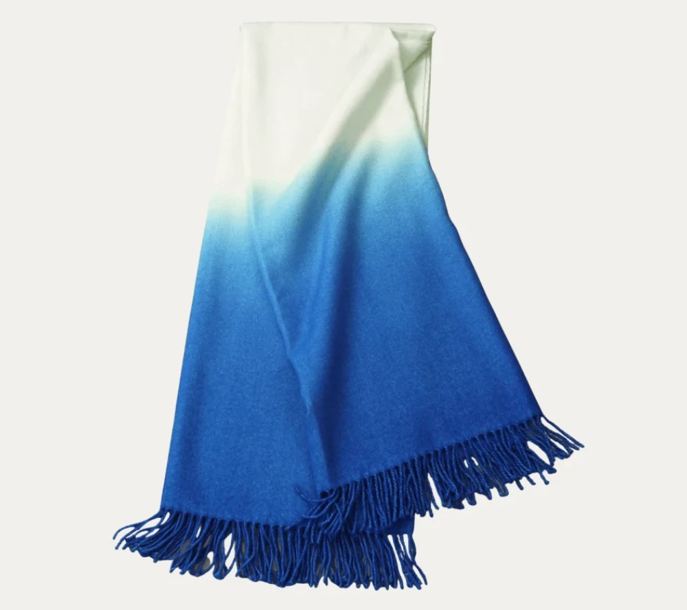 Johanna Howard THE HOME DIP DYED ALPACA THROW COBALT 1 Johanna Howard THE HOME DIP DYED ALPACA THROW COBALT