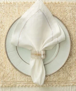 Kim Seybert STAMPED REVERSIBLE PLACEMAT SILVER & GOLD THE TABLE