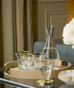 Aerin THE HOME CARINA CROC LEATHER TRAY FAWN