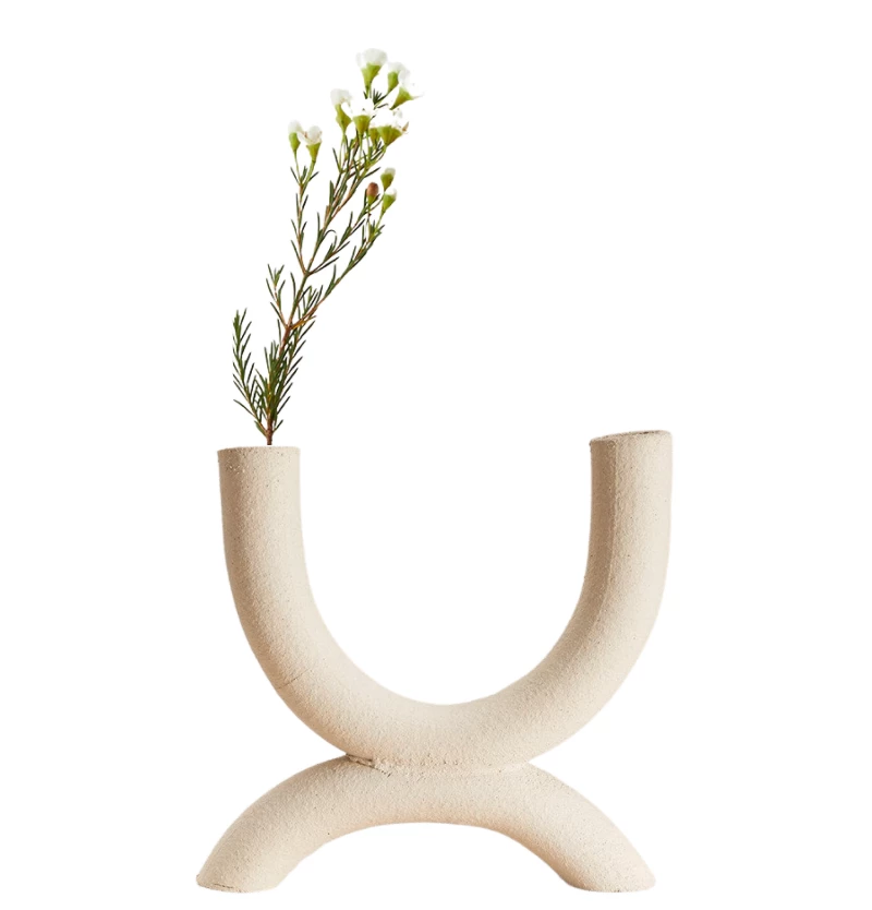 Style Union Home FOREVER DUAL CANDLE HOLDER RAW WHITE CANDLELIGHT 1 Style Union Home FOREVER DUAL CANDLE HOLDER RAW WHITE CANDLELIGHT