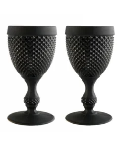 Vista Alegre DRINKWARE BICOS BLACK MATTE GOBLET | SET OF 2