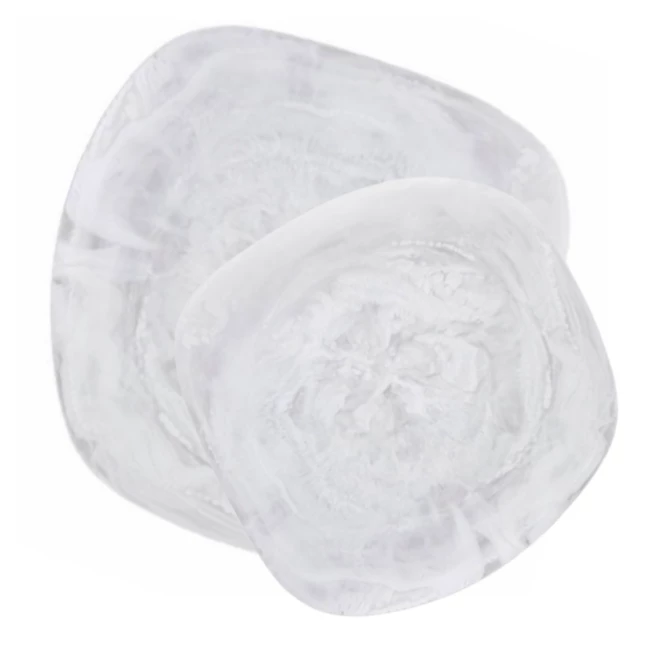 Nashi Home SWIRL RESIN ORGANIC PLATTER WHITE 1 Nashi Home SWIRL RESIN ORGANIC PLATTER WHITE