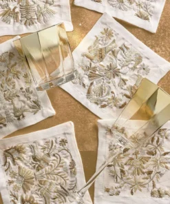 Kim Seybert DRINKWARE HELIX GOLD GLASSWARE