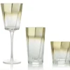 Kim Seybert DRINKWARE HELIX GOLD GLASSWARE