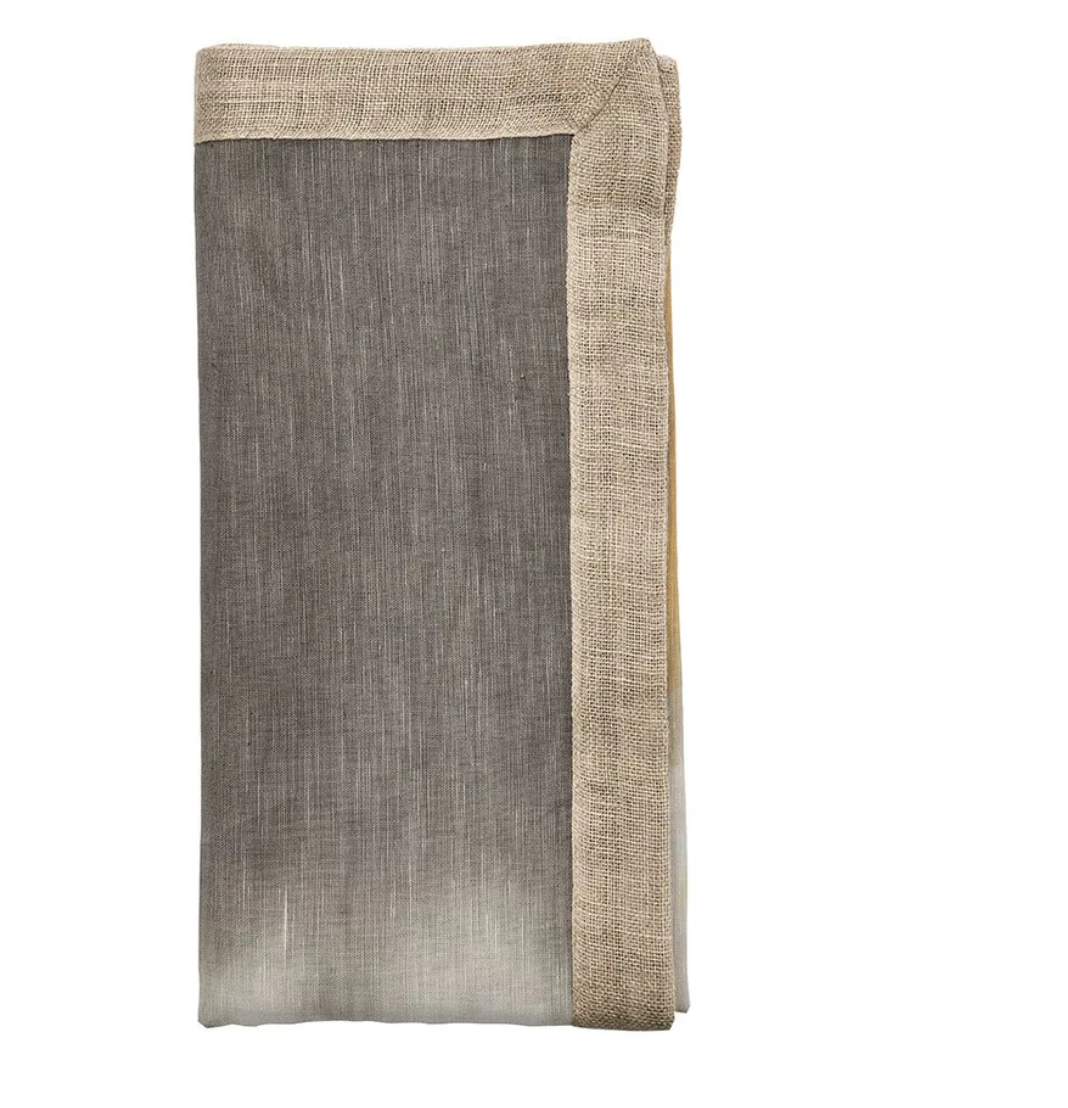 Kim Seybert THE TABLE SOLSTICE NAPKIN GREY & BEIGE 4 Kim Seybert THE TABLE SOLSTICE NAPKIN GREY & BEIGE
