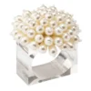 Kim Seybert THE TABLE ZINNIA NAPKIN RING PEARL