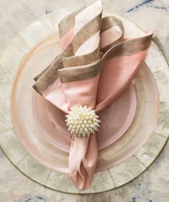 Kim Seybert THE TABLE ZINNIA NAPKIN RING PEARL