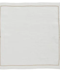 Kim Seybert STAR NAPKIN WHITE & GOLD
