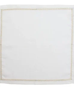 Kim Seybert THE TABLE HERRINGBONE NAPKIN GOLD & SILVER