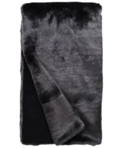 Fabulous Furs COUTURE FAUX FUR THROW GRAPHITE MINK THE HOME