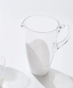 Kim Seybert VAGUE GLASS PITCHER WHITE & CLEAR PITCHERS