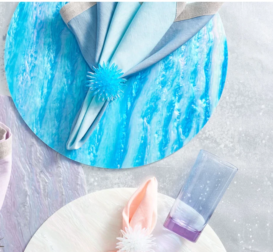 Kim Seybert MIRAGE PLACEMAT AQUA THE TABLE 3 Kim Seybert MIRAGE PLACEMAT AQUA THE TABLE