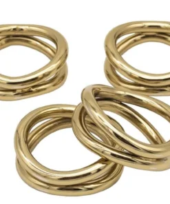 Godinger (GOD) THE TABLE TWISTED LOOP NAPKIN RING SET GOLD