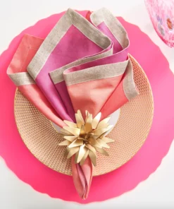 Kim Seybert THE TABLE DIP DYE NAPKIN FUCHSIA & ORANGE
