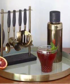 Be Home AREN WOOD & BRONZE COCKTAIL SHAKER WINE & BAR