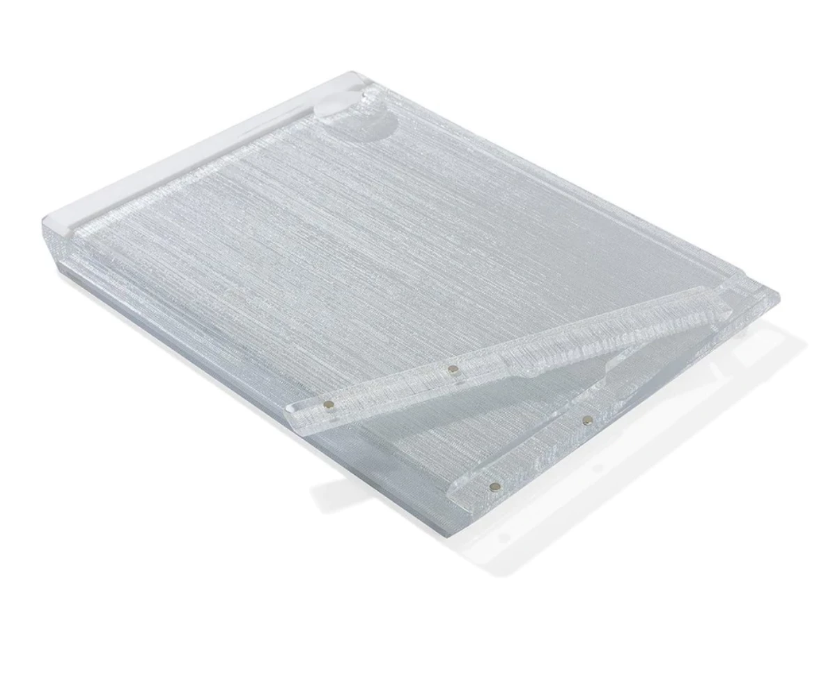 Apeloig Collection JUDAICA METALLIC ACRYLIC CHALLAH BOARD SILVER 1 Apeloig Collection JUDAICA METALLIC ACRYLIC CHALLAH BOARD SILVER