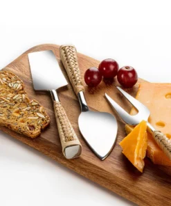 Abbott Collection RATTAN CHEESE KNIVES SERVING
