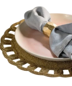 Blue Pheasant THE TABLE ARIA BEADED GOLD PLACEMAT 5 Blue Pheasant THE TABLE ARIA BEADED GOLD PLACEMAT