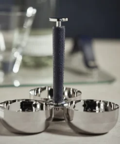 Zodax LAGUNA LEATHER WRAP CONDIMENT SET SERVING