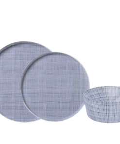 Merritt THE TABLE CAMBRIA LINEN MELAMINE DINNERWARE INDIGO