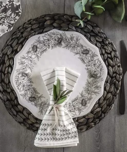 TarHong MONOCHROME FLORAL MELAMINE DINNERWARE THE TABLE 5 TarHong MONOCHROME FLORAL MELAMINE DINNERWARE THE TABLE