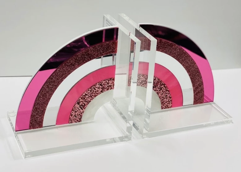 EYE CANDY RAINBOW ACRYLIC BOOKENDS | PINK 2 EYE CANDY RAINBOW ACRYLIC BOOKENDS | PINK