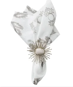 Kim Seybert FLARE NAPKIN RING SILVER & CRYSTAL