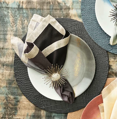 Kim Seybert FLARE NAPKIN RING SILVER & CRYSTAL 3 Kim Seybert FLARE NAPKIN RING SILVER & CRYSTAL