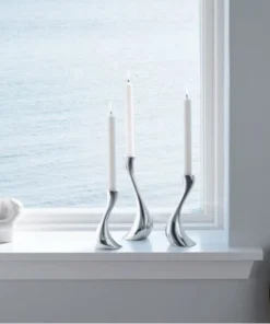 Georg Jensen Inc CANDLELIGHT COBRA CANDLEHOLDER SET SILVER