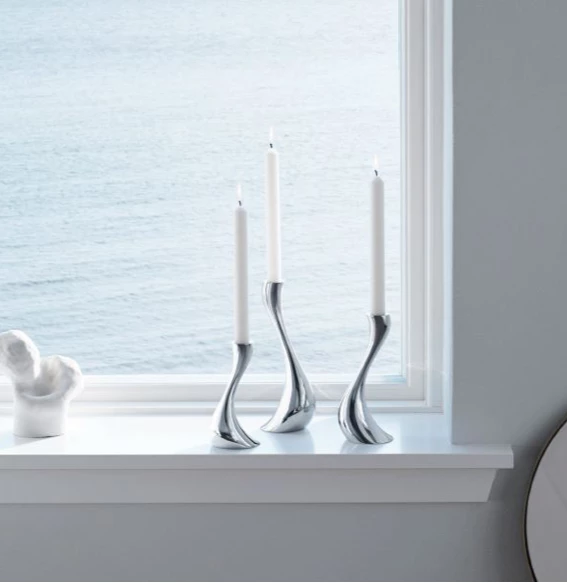 Georg Jensen Inc CANDLELIGHT COBRA CANDLEHOLDER SET SILVER 2 Georg Jensen Inc CANDLELIGHT COBRA CANDLEHOLDER SET SILVER