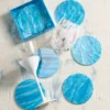 Kim Seybert MIRAGE COASTERS AQUA SET OF 6 WINE & BAR